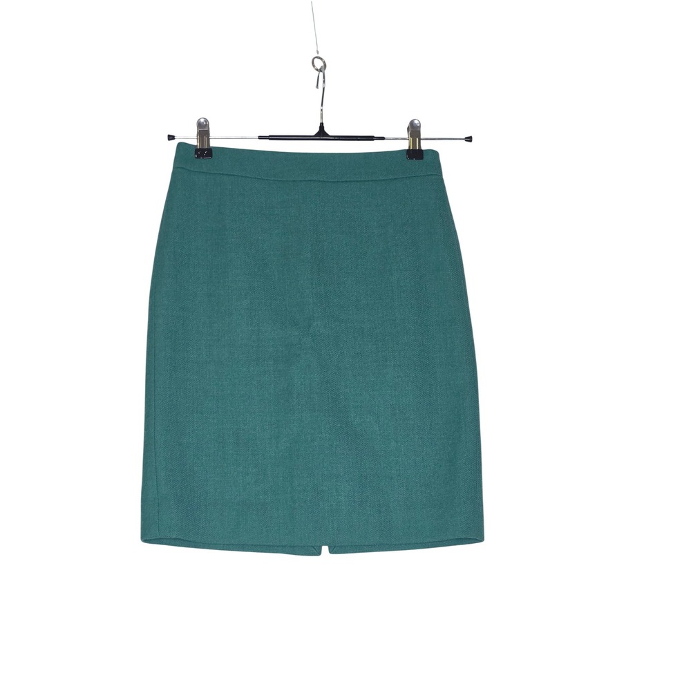 J.Crew No. 2 Pencil Skirt 100% Wool Teal Green Petite 2 Professional Office Wear